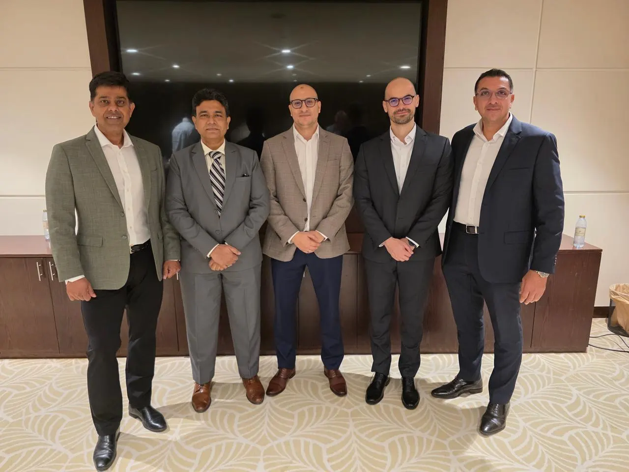 Abdul Razack of Virtech with members of the Cohesity and VAD Technologies teams at the partner event, Metropolitan Hotel Dubai