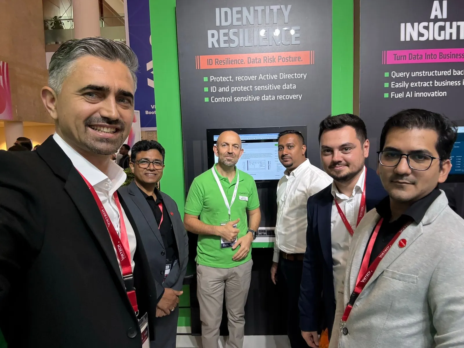 The Virtech team with Cohesity at the Cohesity stand, GITEX Global 2025, Dubai World Trade Centre